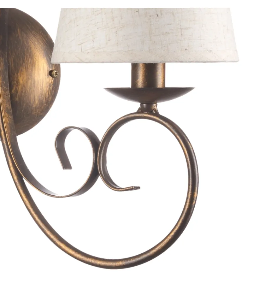 New Applique "pompei" 2 luci bronzo, e14 Illuminazione Per Interno