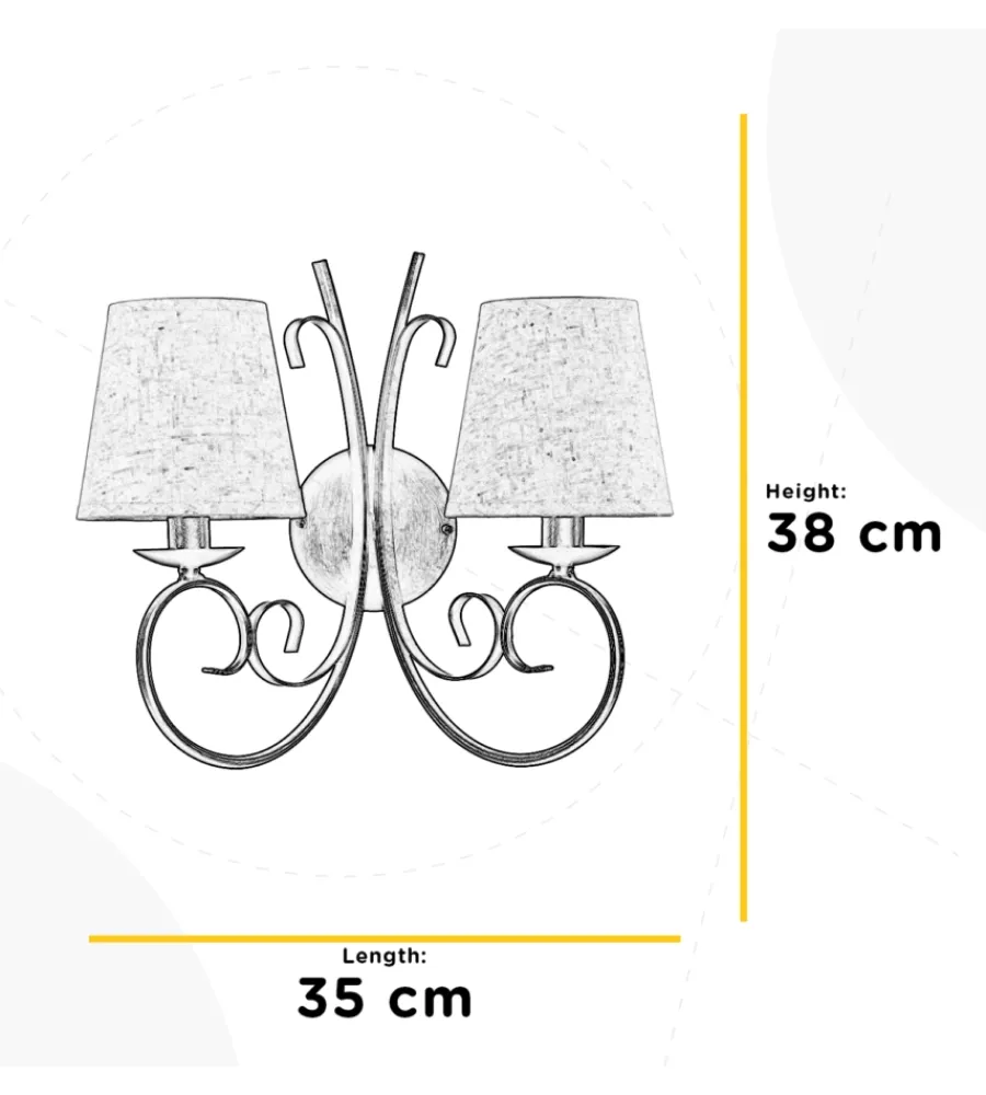 New Applique "pompei" 2 luci bronzo, e14 Illuminazione Per Interno