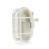 Outlet Applique ovale in plastica bianca e vetro e27, 60w Illuminazione Per Esterno