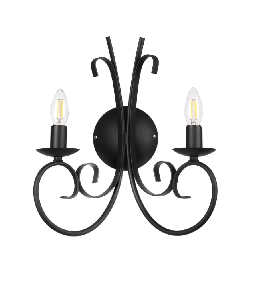 Illuminazione Per Interno-Onli Applique "pompei" in metallo nero, e14