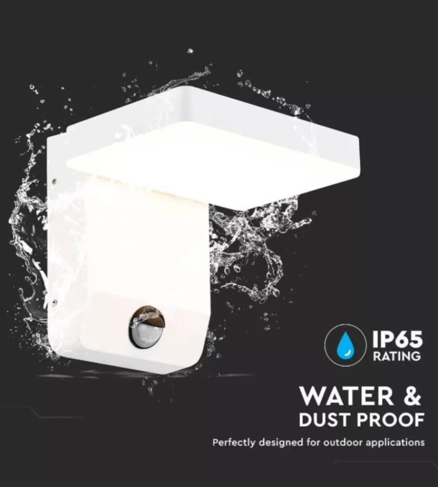 Online Applique quadrata led solare da esterno vtac bianco 3000k Illuminazione Per Esterno
