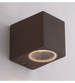 Illuminazione Per Esterno|Applique "qubo" alluminio corten, 9,3x8x6,7 cm