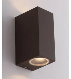 Discount Applique "qubo" alluminio corten, 15,1x6,7x9,3 cm Illuminazione Per Esterno
