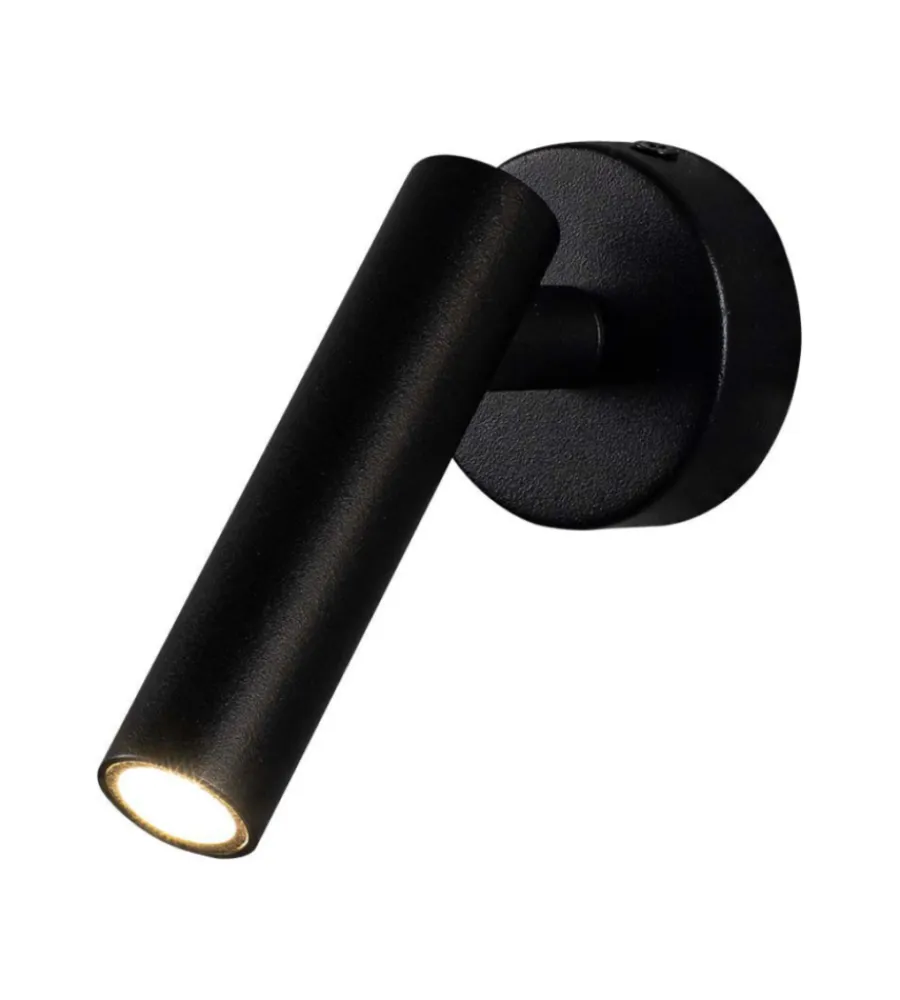 Illuminazione Per Interno- Applique slim da hotel nera per lettura 2w, 4000k