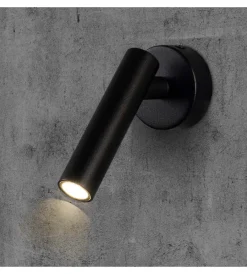Illuminazione Per Interno- Applique slim da hotel nera per lettura 2w, 4000k