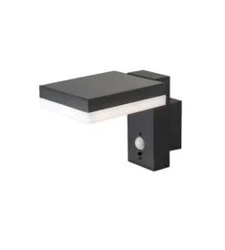 Illuminazione Per Esterno|Applique solare rettangolare con sensore 3000k ip44, 22,9x13x15,5cm