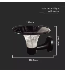 Illuminazione Per Esterno- Applique solare 15w con batteria nera ip65