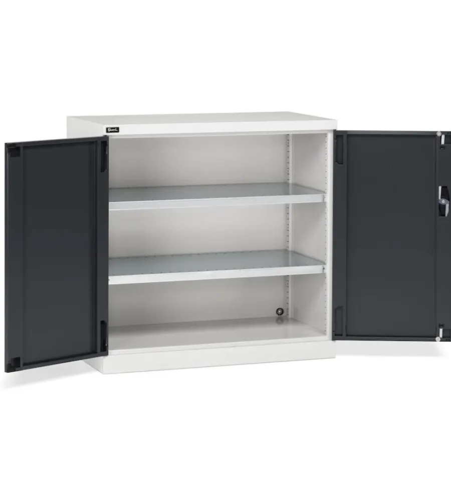 Best Armadietto con ante a battente fami "perfom" in lamiera grigio e antracite 102,3x55,5x100 cm Officina E Garage