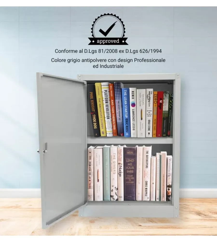 Hot Armadietto multiuso in metallo grigio 60x40x84 cm Officina E Garage