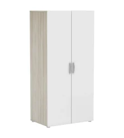 Armadi- Armadio 2 ante battenti quercia e bianco 79,4x51,6x165 cm