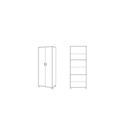 Sale Armadio 2 ante bianco fiammato, 183x70x41 cm Armadi