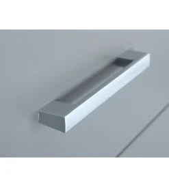 Armadi- Armadio 3 ante e 3 cassetti in legno di pino massello grigio, 140x55x190 cm