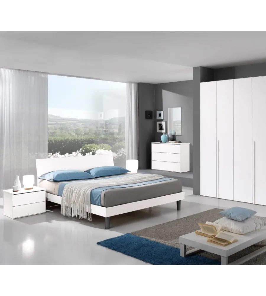 Armadi|Armadio 4 ante "giotto" bianco graffiato 173x54x240 cm