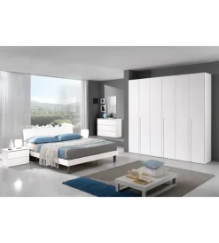 New Armadio 6 ante "giotto" bianco graffiato 258x54x240 cm Armadi