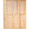 Armadi- Armadio 3 ante in legno massello, 140x55x190 cm