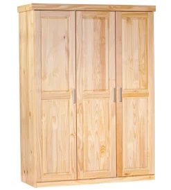 Armadi- Armadio 3 ante in legno massello, 140x55x190 cm