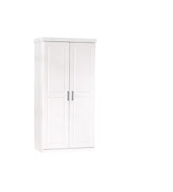 Armadi|Armadio 2 ante in pino massello bianco, 95x55x190 cm