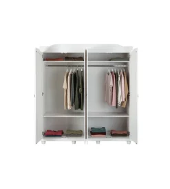 Best Armadio 4 ante in pino massello bianco, 182x59,5x197,5 cm Armadi