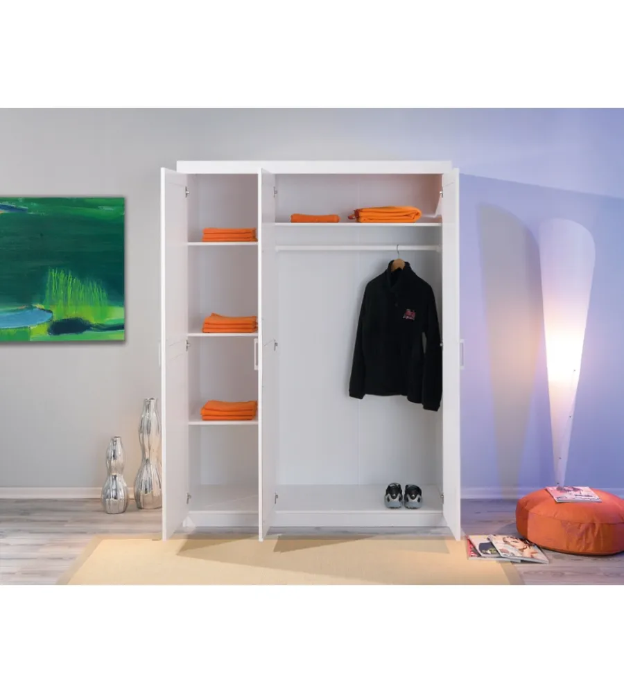 Armadi- Armadio 3 ante pino massello, 140x55x190 cm
