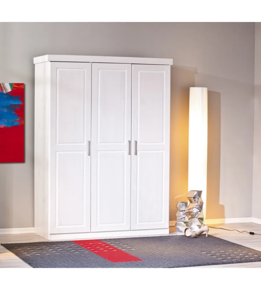 Armadi- Armadio 3 ante pino massello, 140x55x190 cm