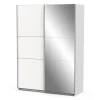 Armadi|Armadio 2 ante scorrevoli "ghost" con specchio bianco 148x59,9x203 cm