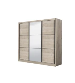 Outlet Armadio 3 ante scorrevoli "madrid" con specchio 242x60x215 cm Armadi