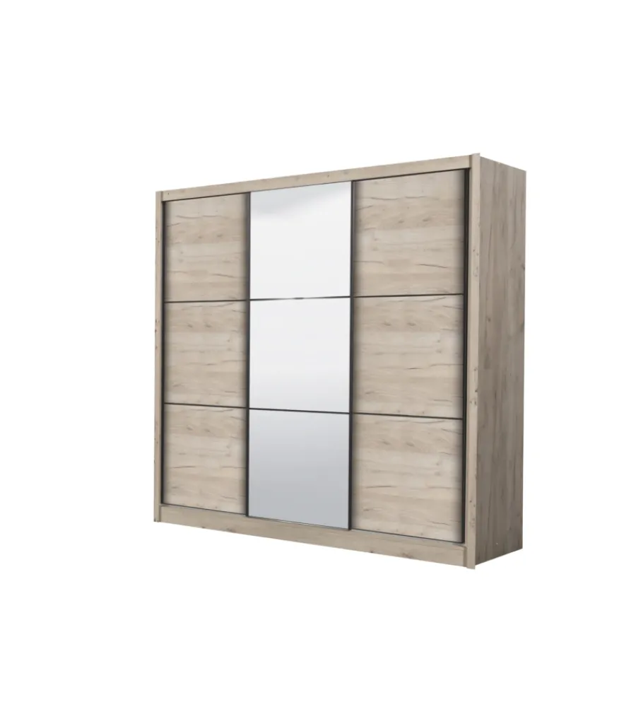 Outlet Armadio 3 ante scorrevoli "madrid" con specchio 242x60x215 cm Armadi