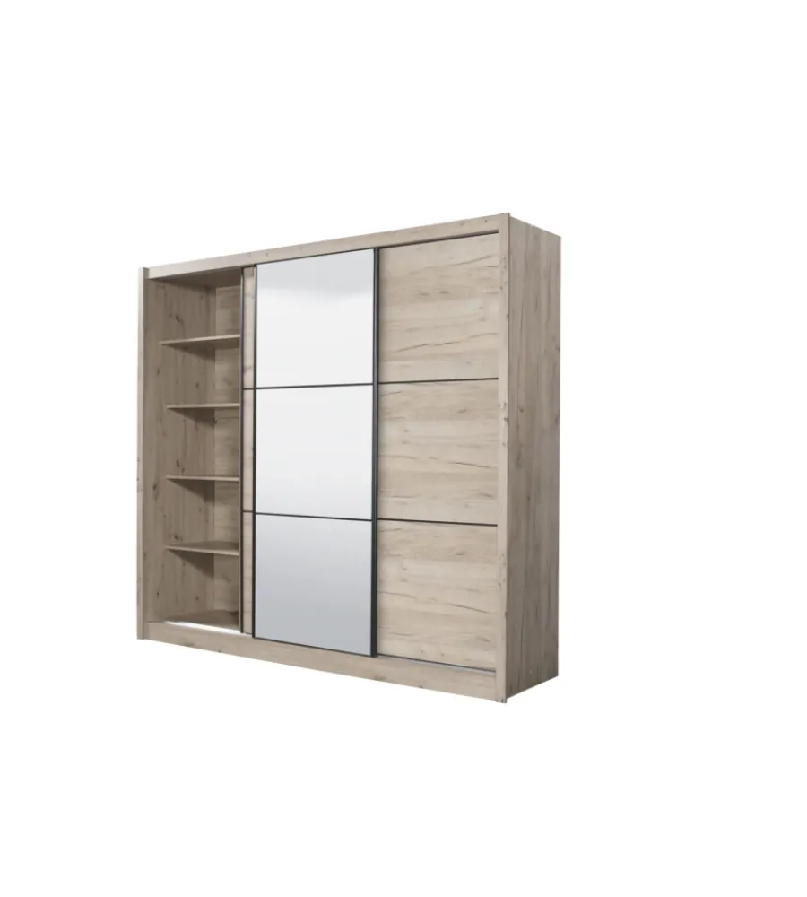 Outlet Armadio 3 ante scorrevoli "madrid" con specchio 242x60x215 cm Armadi