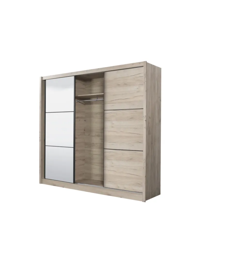 Outlet Armadio 3 ante scorrevoli "madrid" con specchio 242x60x215 cm Armadi