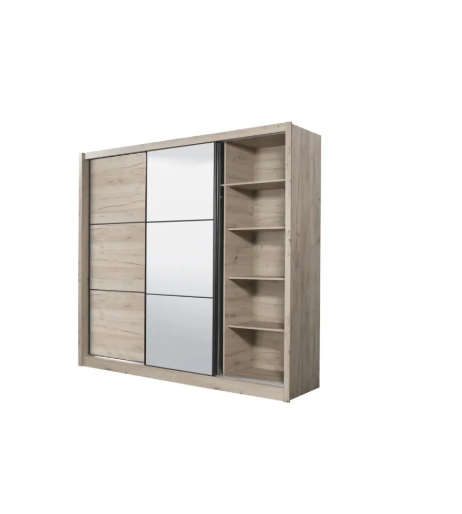 Outlet Armadio 3 ante scorrevoli "madrid" con specchio 242x60x215 cm Armadi