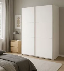 Clearance Armadio ante scorrevoli "ghost" bianco 148x59x203 cm Armadi