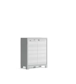 Armadio basso "maximo" in resina grigio chiaro 80x44x100 cm Riponimento In Resina