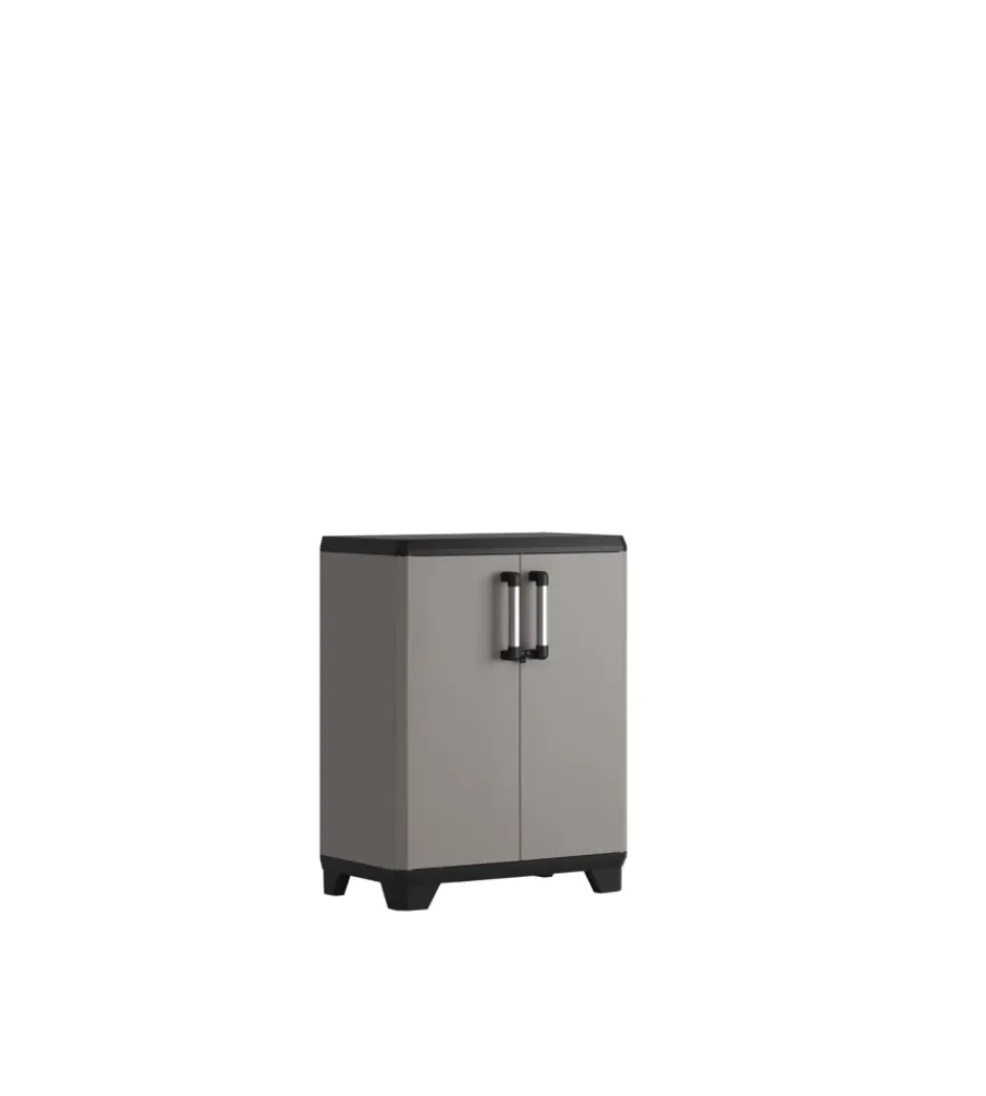 Armadio basso "sistema new" in polipropilene grigio 68x39x90 cm Riponimento In Resina