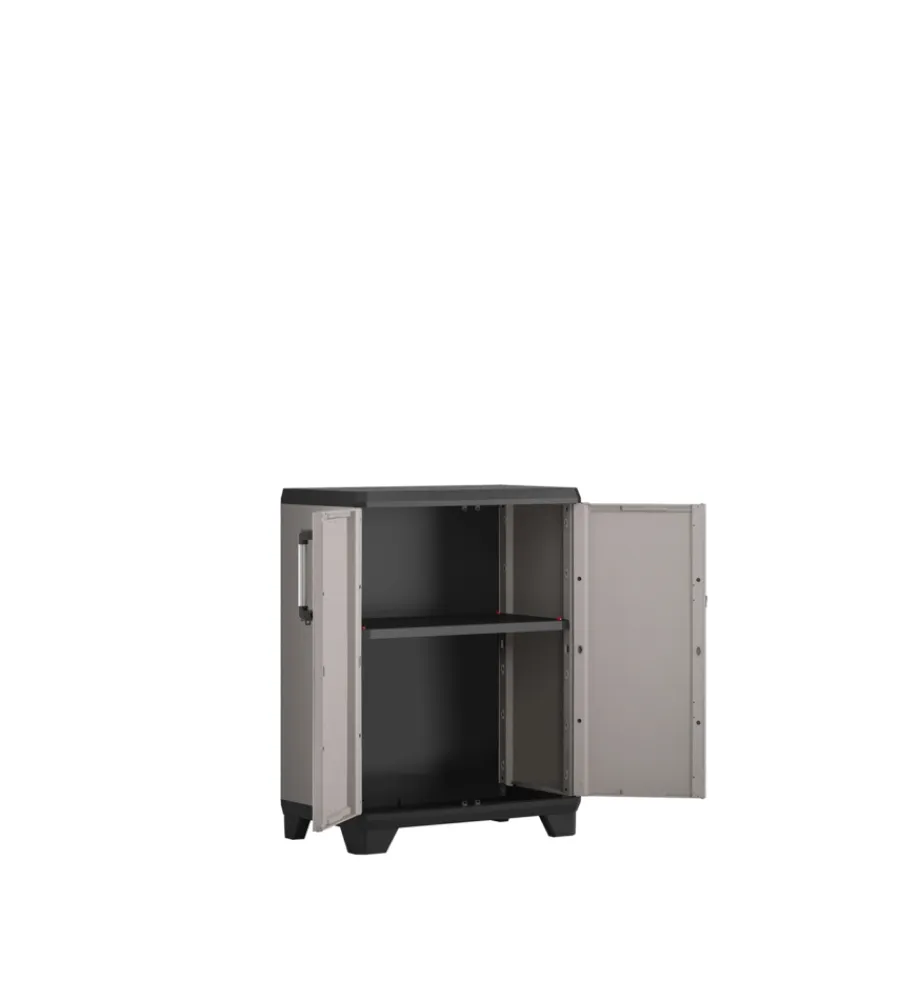 Armadio basso "sistema new" in polipropilene grigio 68x39x90 cm Riponimento In Resina