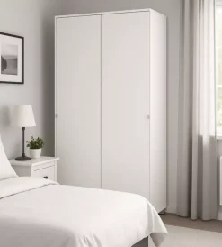 Sarmog Armadi|Armadio con 2 ante scorrevoli bianco, 82x41x190 cm