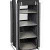 Armadio da campeggio pieghevole "mobiletto azabache hs" in alluminio e poliestere nero 4 ripiani 59x48x140 cm Campeggio