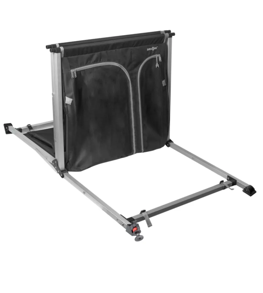 Brunner Campeggio|Armadio da campeggio pieghevole "azabache hsc cross s" in alluminio e poliestere nero 6 ripiani 70x59x125 cm