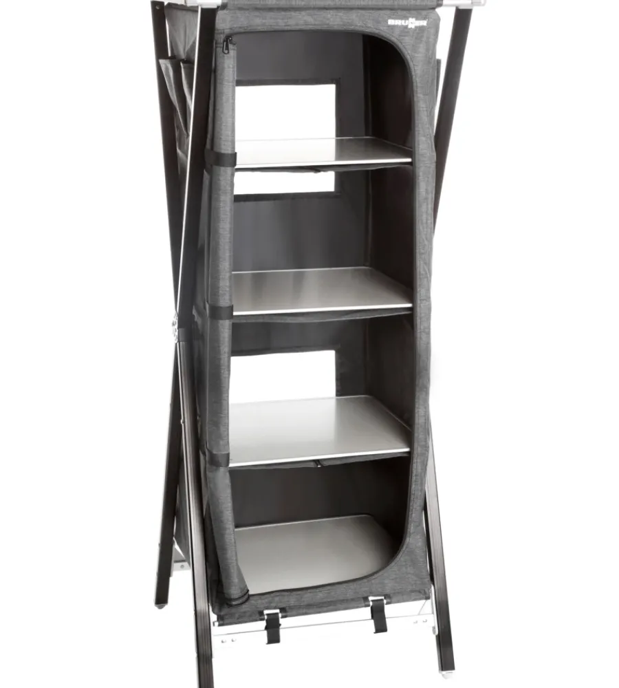 Discount Armadio da campeggio pieghevole "mercury cross hs sq" in alluminio e poliestere 4 ripiani 60x49x140 cm Campeggio