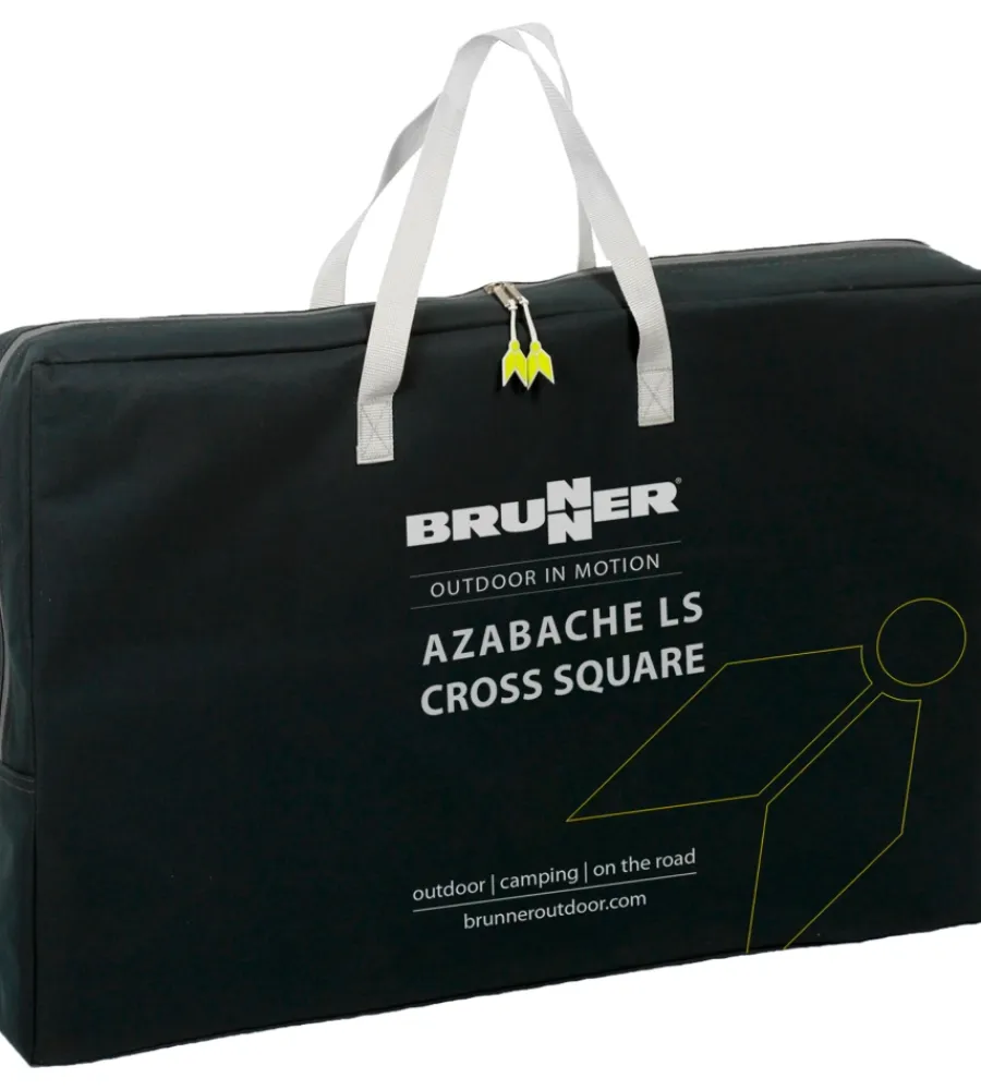 Campeggio-Brunner Armadio da campeggio pieghevole "azabache ls cross square" in alluminio e poliestere nero 3 ripiani 58x49x90 cm