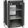 Brunner Campeggio|Armadio da campeggio pieghevole "azabache ls" in alluminio e poliestere nero 3 ripiani 59x48x104 cm