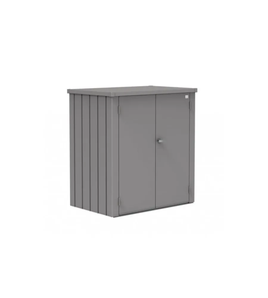 Contenitori Da Esterno-Biohort Armadio da esterno "romeo l" in acciaio grigio quarzo metallizzato, 132x87x140 cm - 58080