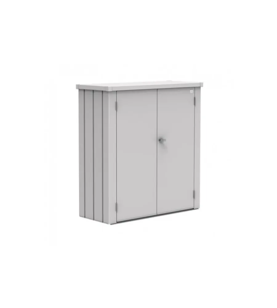 Biohort Contenitori Da Esterno|Armadio da esterno "romeo m" in acciaio argento metallizzato, 132x57x140 cm - 55070