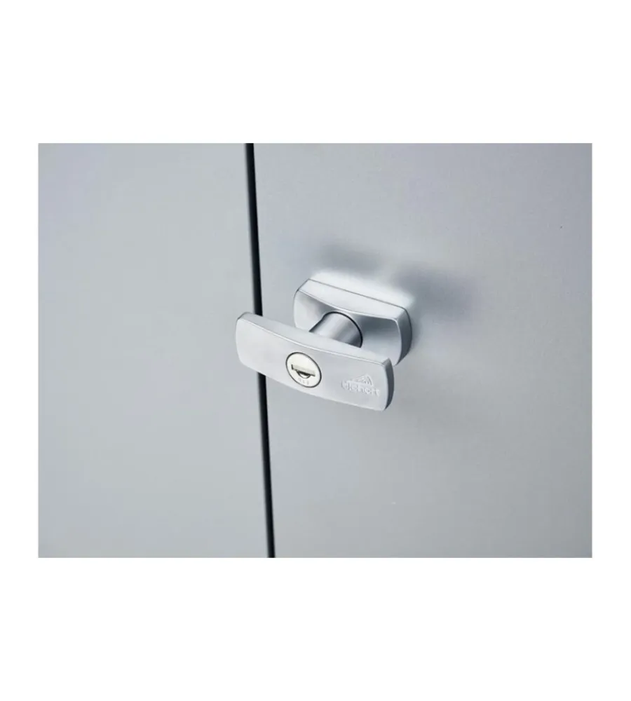 Biohort Contenitori Da Esterno|Armadio da esterno "romeo m" in acciaio argento metallizzato, 132x57x140 cm - 55070