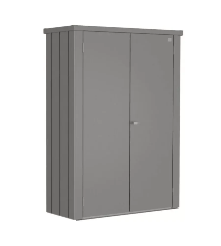 Clearance Armadio da esterno "romeo m high" in acciaio grigio quarzo metallizzato, 132x57x140 cm - 58010 Contenitori Da Esterno