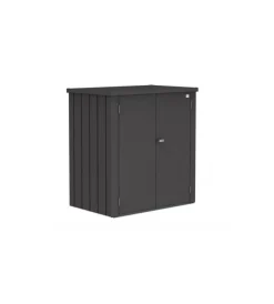 Armadio da esterno "romeo l" in acciaio grigio scuro metallizzato, 132x87x140 cm - 56080 Contenitori Da Esterno