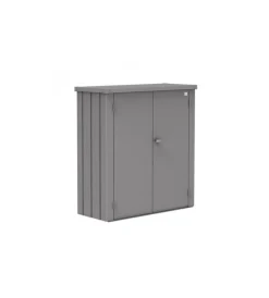 Biohort Contenitori Da Esterno|Armadio da esterno "romeo m" in acciaio grigio quarzo metallizzato, 132x57x140 cm - 58070