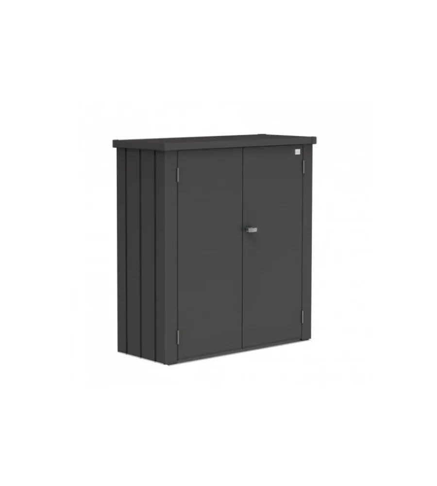 Contenitori Da Esterno-Biohort Armadio da esterno "romeo m" in acciaio grigio scuro metallizzato, 132x57x140 cm - 56070