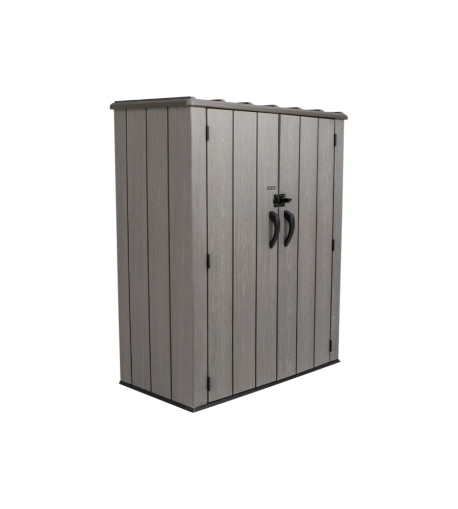 Lifetime Contenitori Da Esterno|Armadio da esterno in resina grigio 143x78,6x174,5 cm