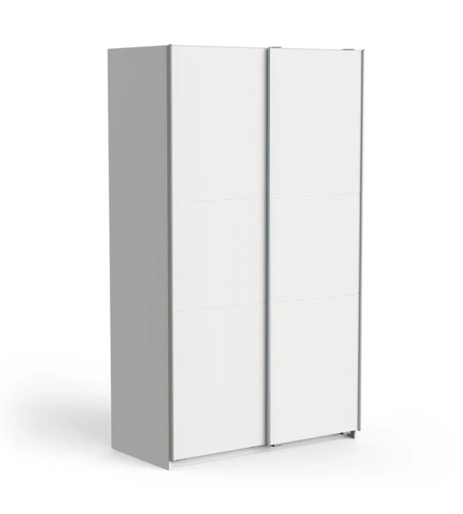 Armadi- Armadio "ghost" bianco con ante scorrevoli, 116x59x203 cm