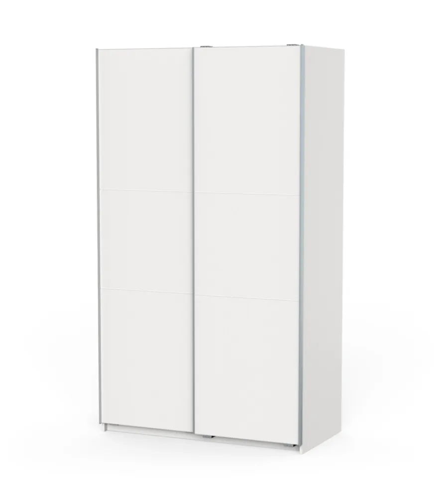Armadi- Armadio "ghost" bianco con ante scorrevoli, 116x59x203 cm